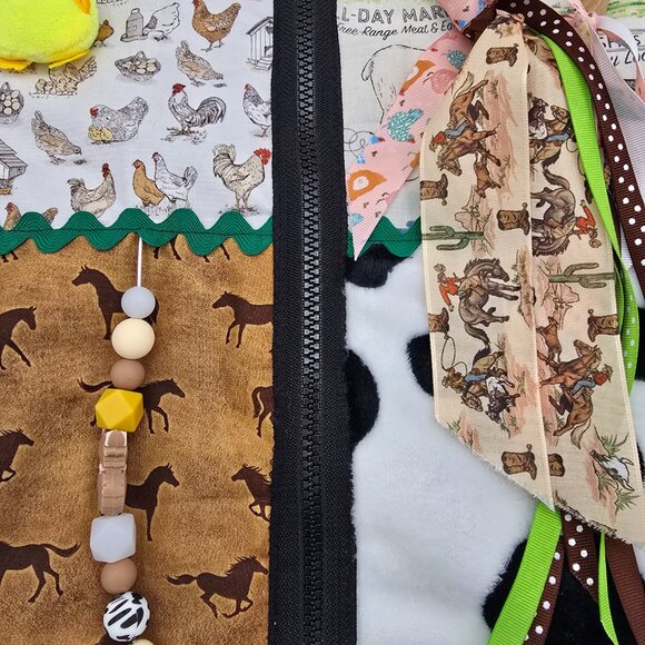 Farm-Themed Fidget Quilt Blanket For Elderly, Dementia & Alzheimer’s Patients - Picture 11 of 13